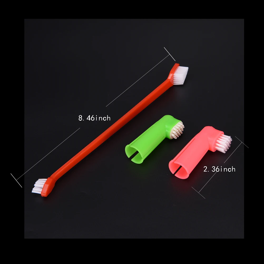 3 шт. = 1 компл. ПЭТ палец Зубная щётка щетка собаки дыхание двойной уход за зубами