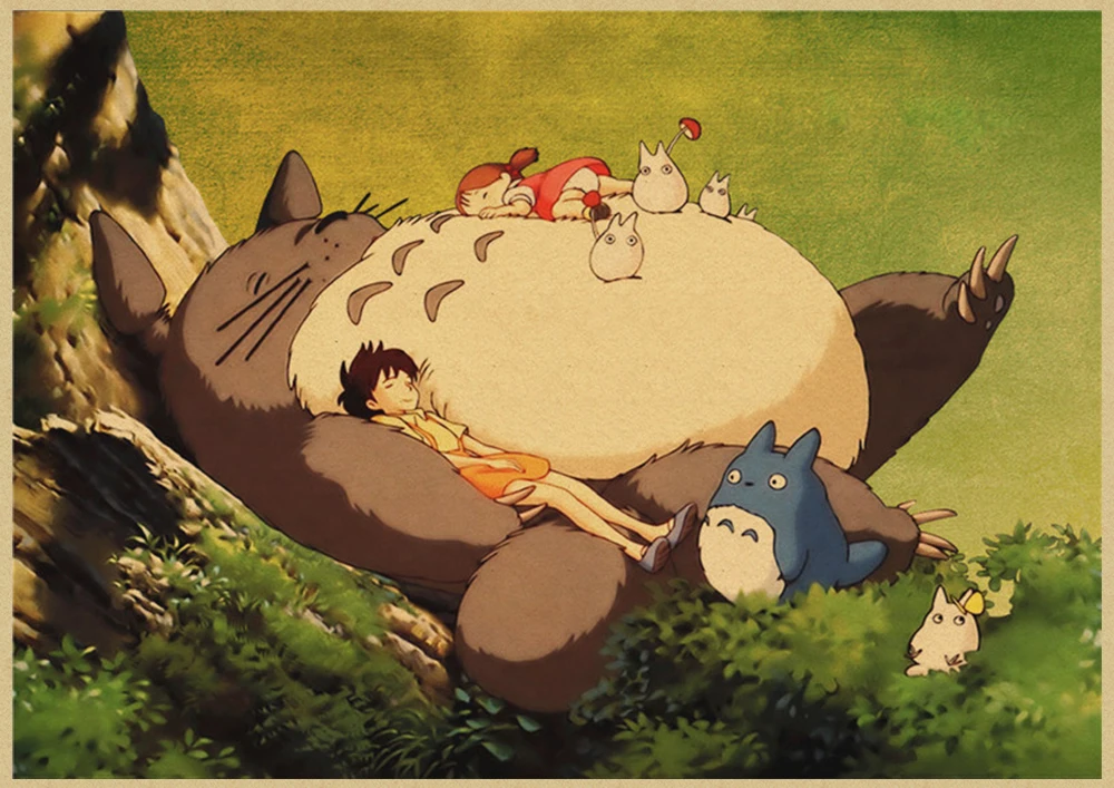 Хаяо Миядзаки мультфильм Tonari no Totoro ретро крафт-бумага плакат ВИНТАЖНЫЙ ПЛАКАТ украшение комнаты - Цвет: Прозрачный