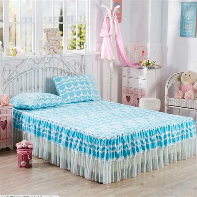 Шелковая юбка-кровать с рисунком пиона 3 шт. простыни покрывала двухслойные