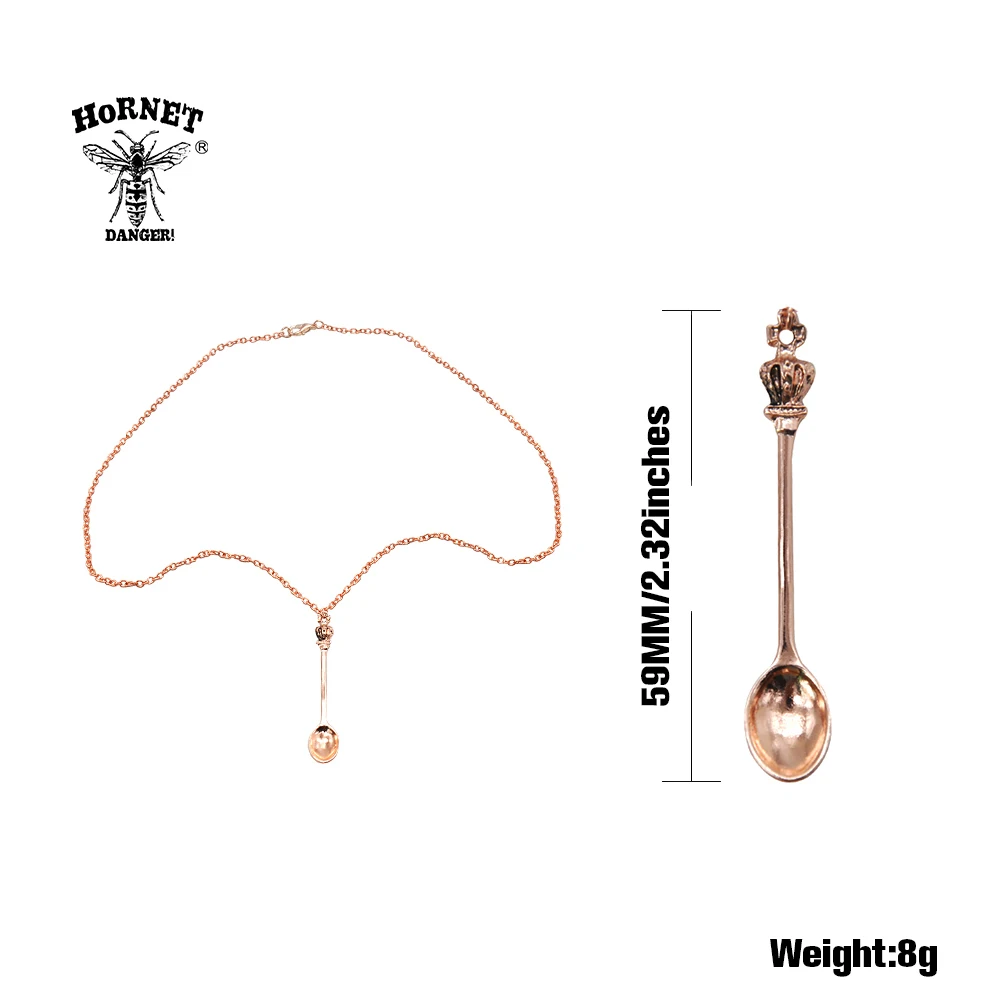 Роскошное ожерелье HORNET металлическая ложка с короной нюхатель хранитель порошок