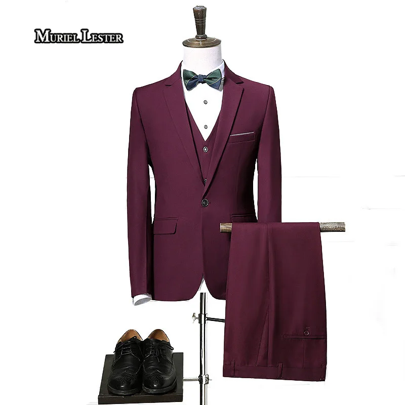 Мюриэль Лестер смокинг костюмы мужчин 2017 trajes de hombre Нарядные Костюмы для свадьбы
