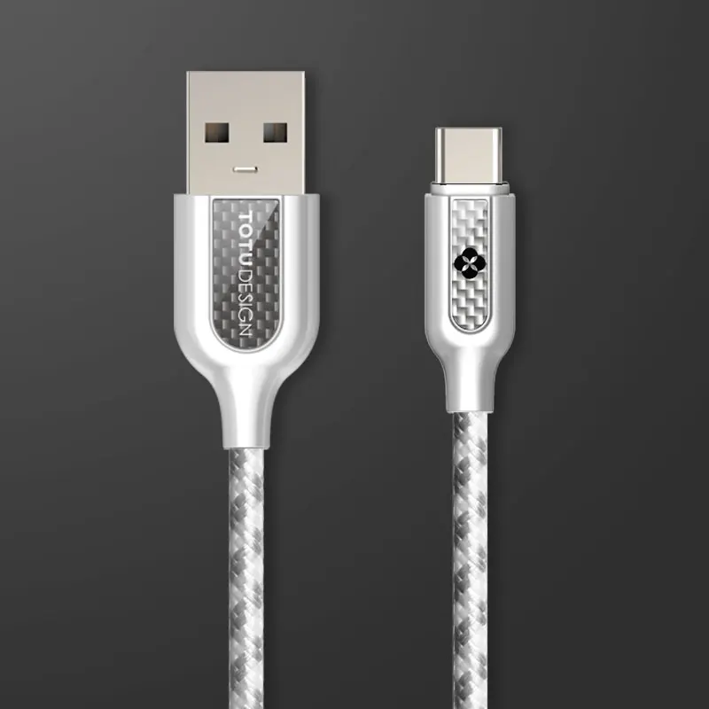 TOTU Тип usb C кабель для samsung S10 S9 S8 A50 Xiaomi Redmi Note 7 быстрой зарядки USB-C Зарядное устройство мобильного телефона USBC Тип-C - Цвет: Silver