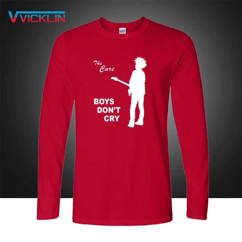 Autumn Fashion The Cure Men T Shirts Rock And Roll Casual New Printed BOYS DO NOT CRY Long Sleeve band Cotton Mens | Мужская одежда