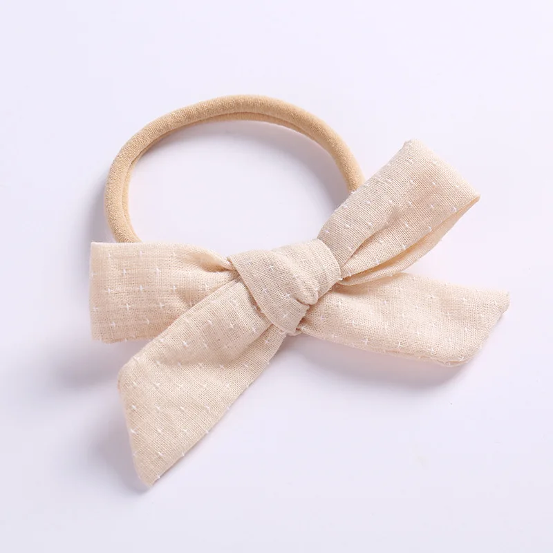 Style C-Beige Тканевые повязки на голову с бантом или заколки для волос, Весенняя Цветочная повязка на голову с бантом, Школьные Аксессуары для волос для девочек - Цвет: Style C-Beige