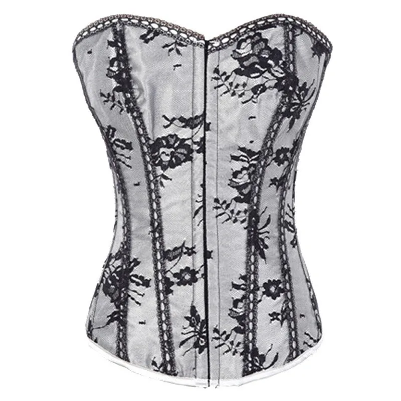 

Corset Sexy Women Bustier Top Flower Brocade Gothic Corselet Burlesque Lingerie Vintage Basque Victorien Purple Korsage Mujer