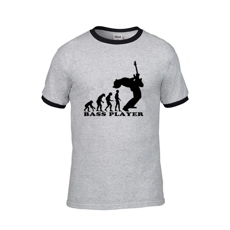 2019 Streetwear bass player evolution Fender guitar music Men funny game T-Shirt Hip Hop rock piano art tshirt male tee t shirts | Мужская