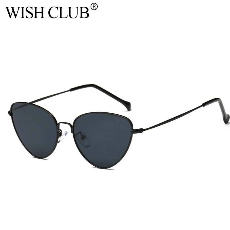 WISH CLUB 2018 Fashion Brand Designer Women Sunglasses Cat Eye Vintage Ladies Retro Mirror Glasses Luxury Unisex Eyewear Oculos |