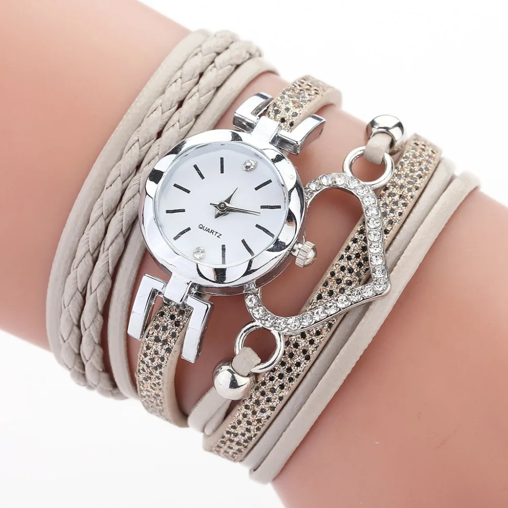 Duoya бренд для женщин часы браслет Relojes Mujer Винтаж переплетение с узором кварцевые кожаные часы-браслет коль saati Relogio Feminino