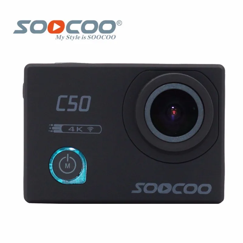 Оригинальная Спортивная Экшн-камера SOOCOO C50, Wi-Fi, 4 K, гироскоп, регулируемые углы обзора, NTK96660, 30 м, водонепроницаемая Спортивная DV