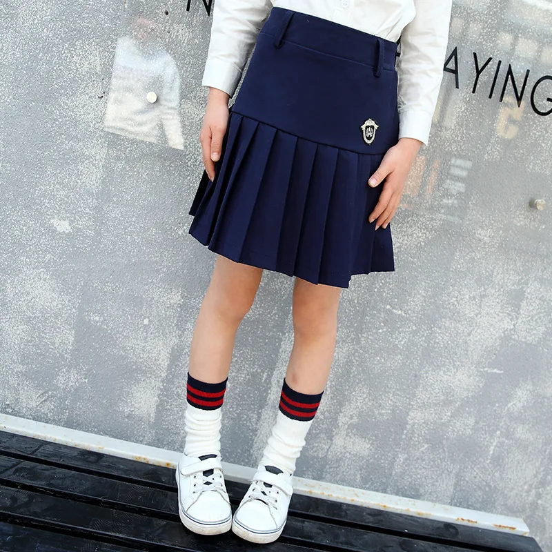 Детская одежда новая весенняя короткая юбка с рисунком для девочек школьная