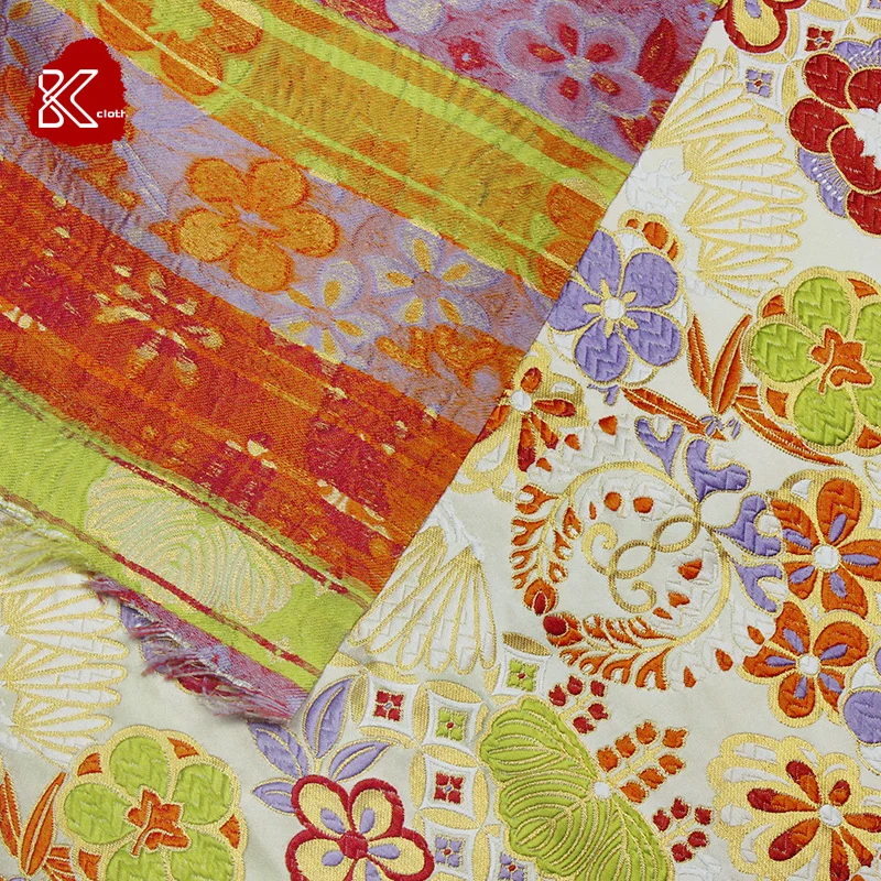 Китайская жаккардовая парча золотистая ткань для DIY сумка поясная печать