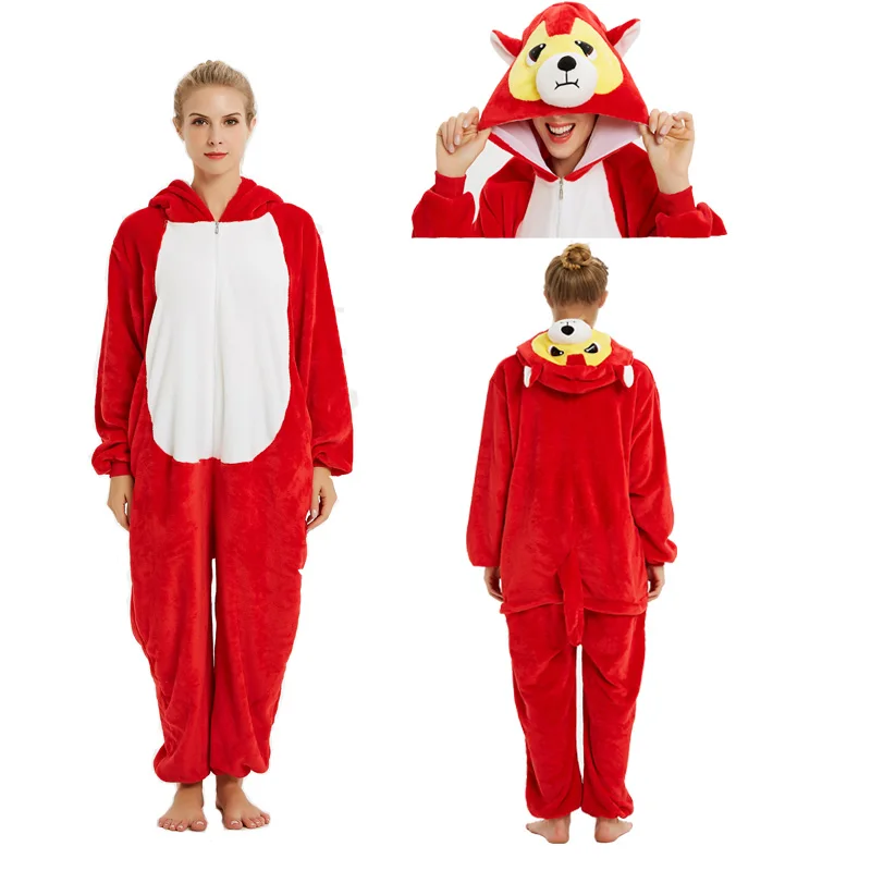 2019 женские пижамы для взрослых аниме наборы Мультяшные фланелевые животные