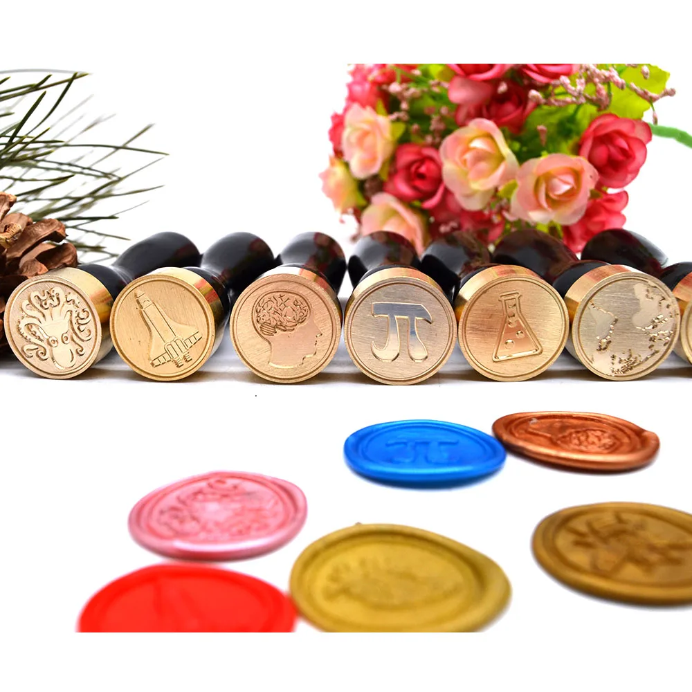 Wood Handle Sealing Wax Stamp Animal Series Seal Cooper Head 25mm for Greeting Birthday Invitation Decoration | Канцтовары для