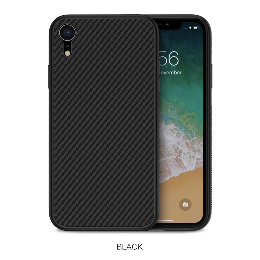 Чехол для iPhone XR Nillkin из синтетического волокна углеродного волокна PP пластиковая задняя крышка для iPhone XR чехол