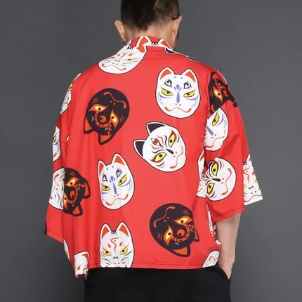 Yukata haori, мужское японское кимоно, кардиган, мужской костюм самурая, одежда, кимоно, куртка, мужское кимоно, рубашка yukata haori TA491 - Цвет: 3
