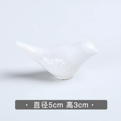white bird Креативная Мода Мультфильм Цвет птица свинья кошка Краб детская комната ящик обуви ручка шкафа синие желтые, розовые, белые керамические - Цвет: white bird