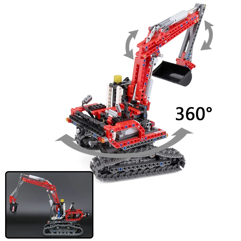 20025 Technic красный инженерный экскаватор Набор строительных блоков Кирпичи совместимы с 8294 Обучающие игрушки подарок для мальчиков