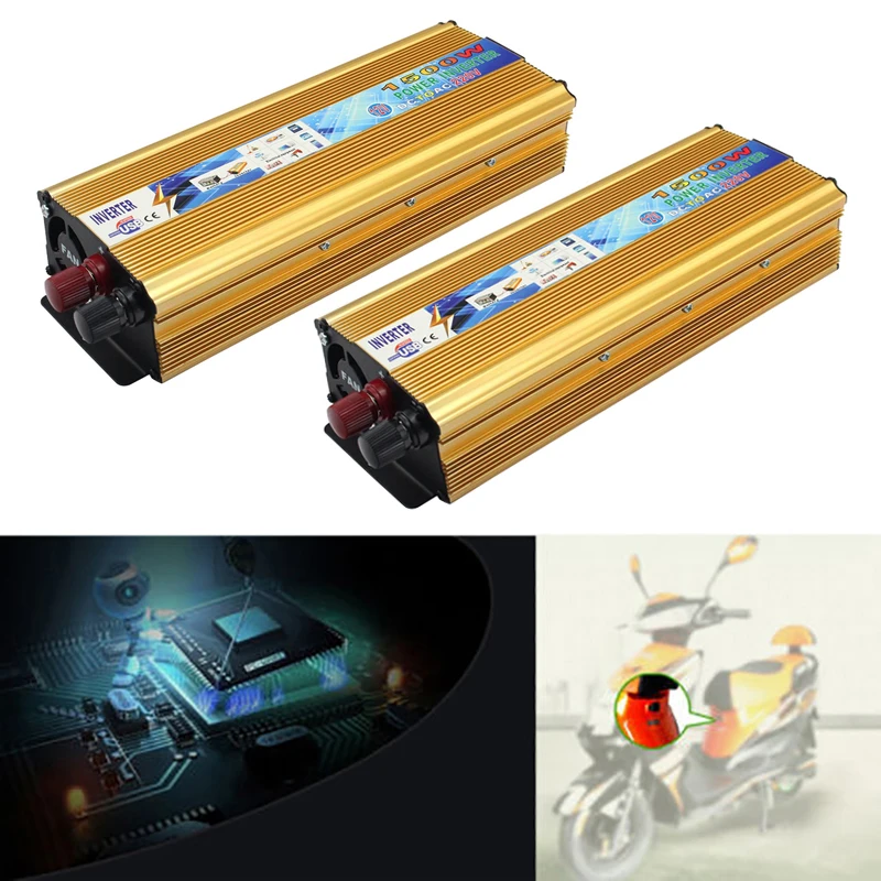 Золото 1500 Вт AC/DC 12V AC 220 Автомобильный инвертор Питание переключатель бортовой