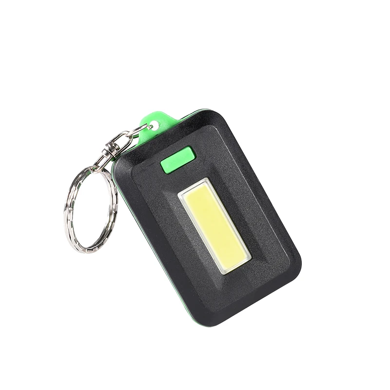 green no battery Брелок GIJOE cob, светильник-вспышка, 4 режима, мини светодиодный светильник, 3* AAA батареи, пластиковый материал, Водонепроницаемый аварийный светильник - Испускаемый цвет: green no battery