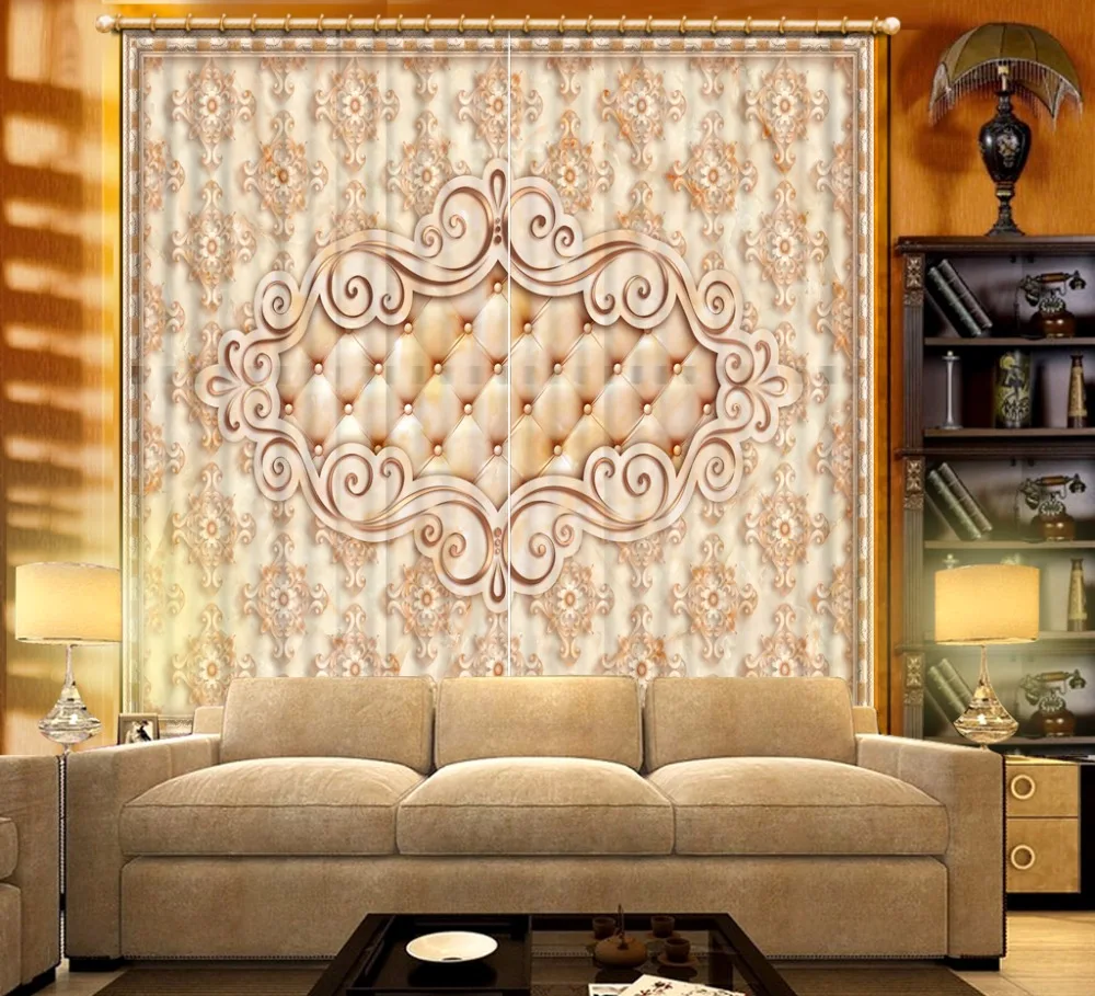 

Modern Printing 3D Blackout Curtains The Living Room Bedroom Curtains European Style Pattern Luxury Curtain