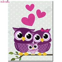 full embroidery 5d diy diamond painting owl animal 3d rhinestone embroidery diamond pattern cross stitch gifts mosaic decor
