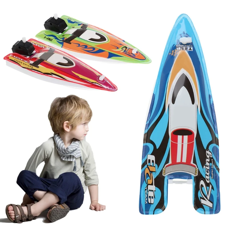 Baby Toy Kid Wind Up Clockwork Inflatable Boat Ship Bath Toy Play Water Bathroom Oct20-A