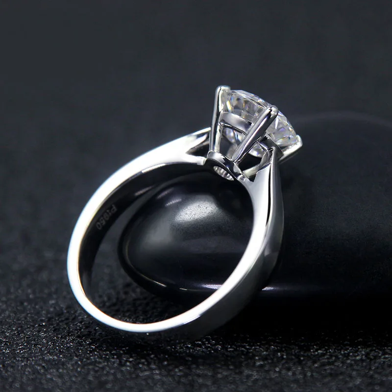 NiceGems классический Муассанит солитер обручальное кольцо центр 1ct 2ct 3ct 4ct F цвет 14K белое золото Moissanite кольцо для женщин