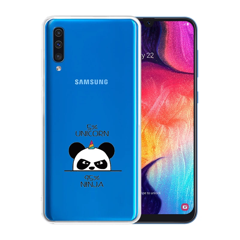 Мультфильм силиконовый чехол для телефона samsung Galaxy A50 симпатичные панды Коке