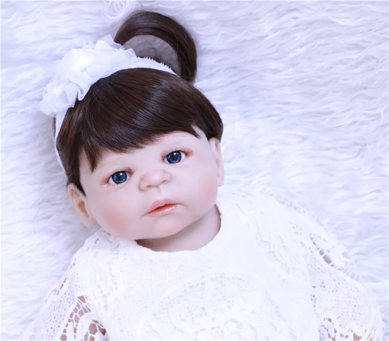 Кукла-реборн силиконовая 55 см с кружевом | Игрушки и хобби