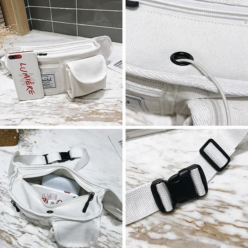 Повседневная дорожная холщовая поясная сумка для женщин, индивидуальный тренд, женские сумки через плечо, Большая вместительная нагрудная сумка, женская сумка-банан