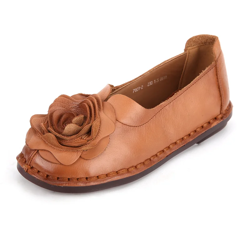 RUSHIMAN 2018 National style handmade Real Leather Leisure shoes Bovine Boxer Boxel Middle-aged mothers heel single 35-41 | Обувь