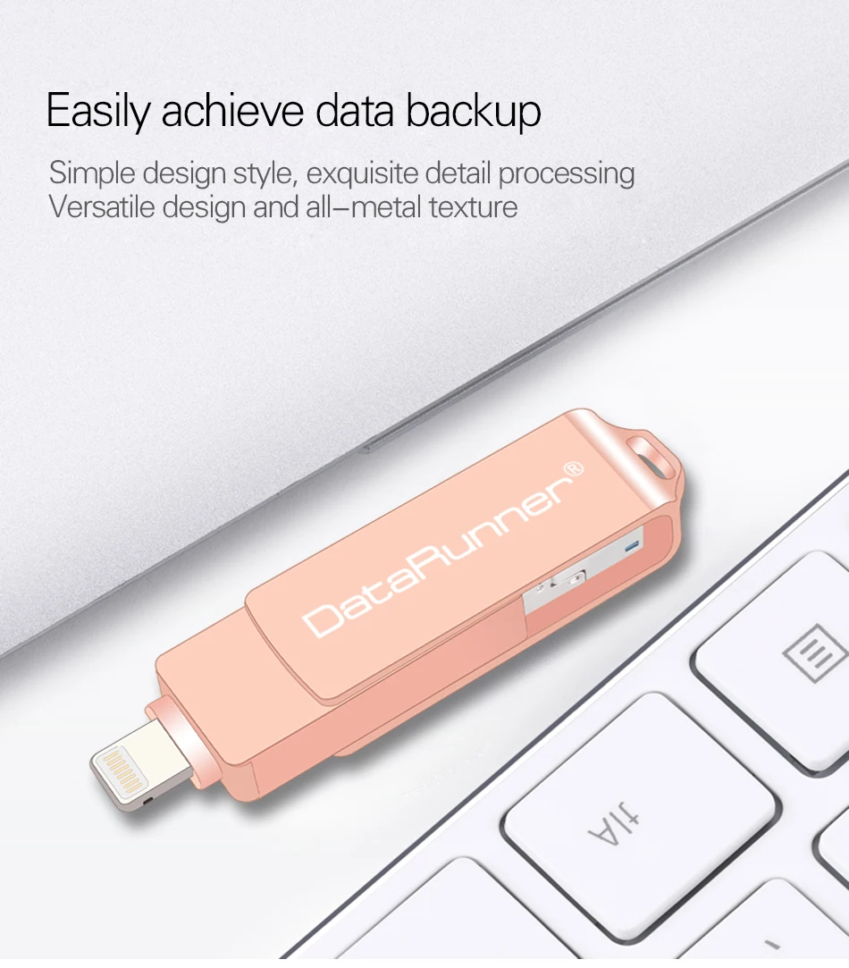 DataRunner USB флэш-накопитель портативный флэш-накопитель 32 Гб 64 Гб 128 usb-шнур 8 Гб 16 Гб Кле usb 3,0 Флешка для iPhone XS MAX/XR/X/8 Plus