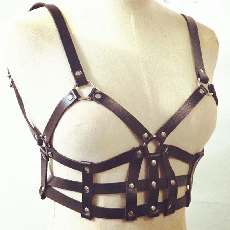 

Fashion Sexy Pu Leather Harness Belts women Bra Waist Belt Bondage Cage Leisure body chest Ladies Straps Suspenders Accessory