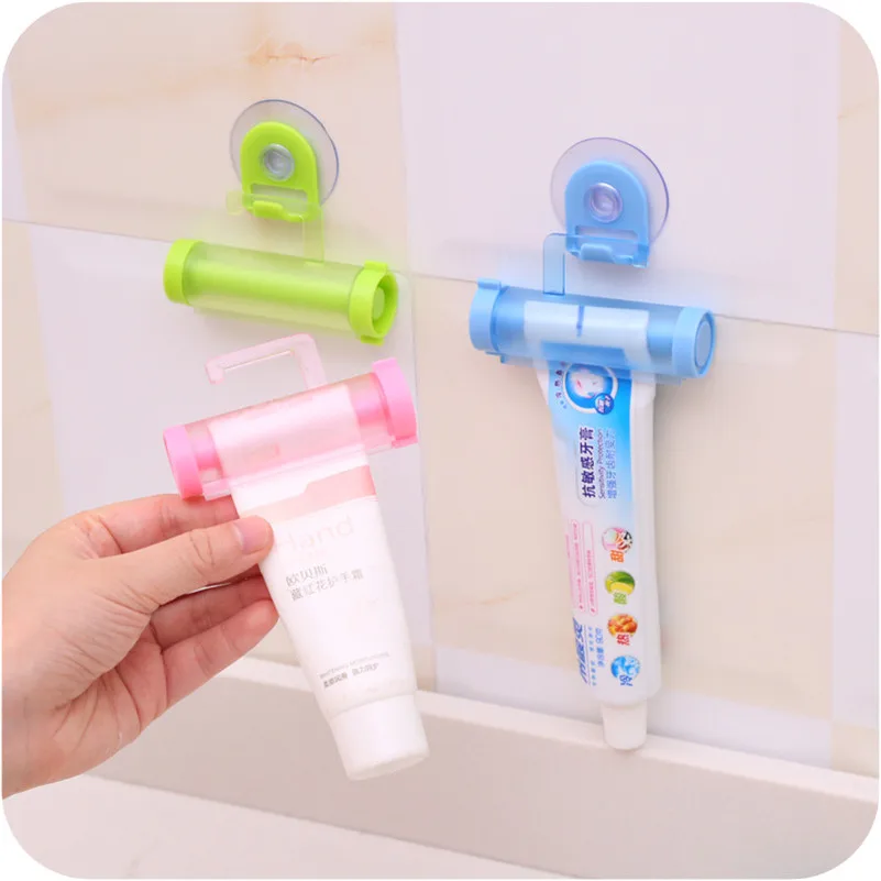 Toothpaste Dispenser Tube Partner Sucker Hanging Storage Rack Organizer Squeezer Random Color|Сумки для вещей| |