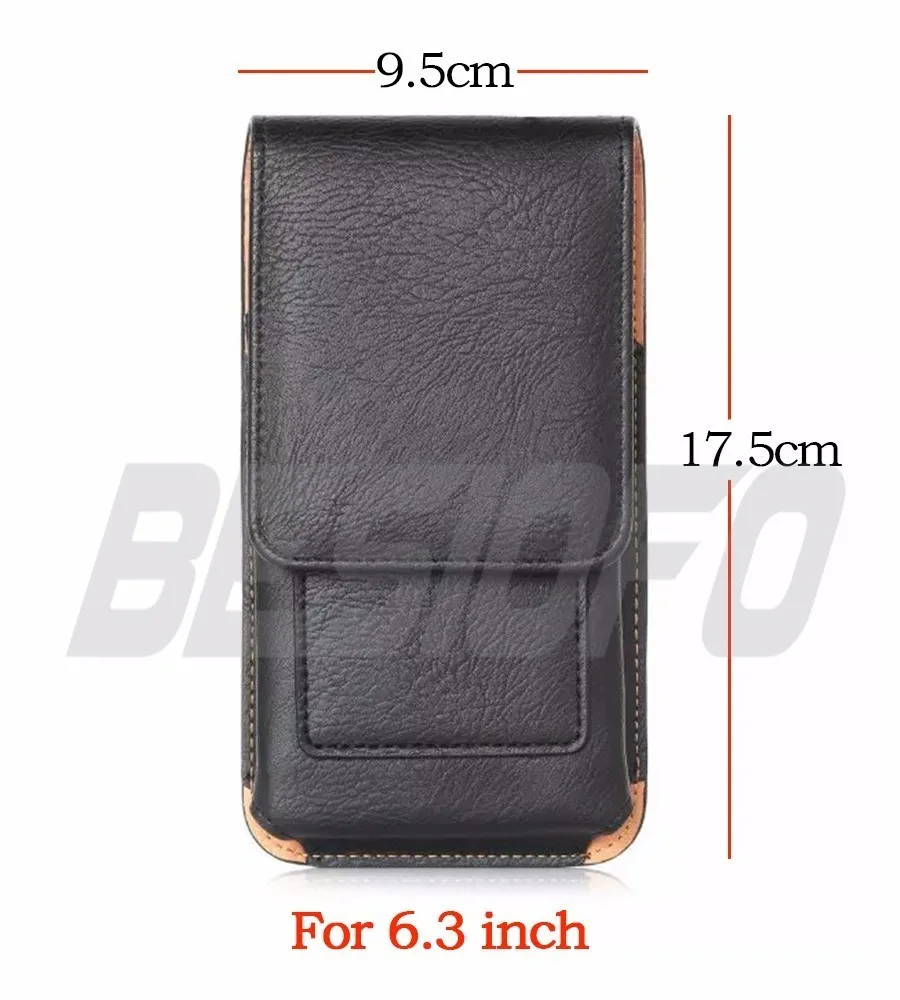 6.3inch Black 360 градусов вращающийся на липучке кожаный чехол с зажимом для ремня чехол для телефона для Xiaomi Mi2 Mi3 Mi4 Mi5 5C 5X6 6X Mi8 - Цвет: 6.3inch Black