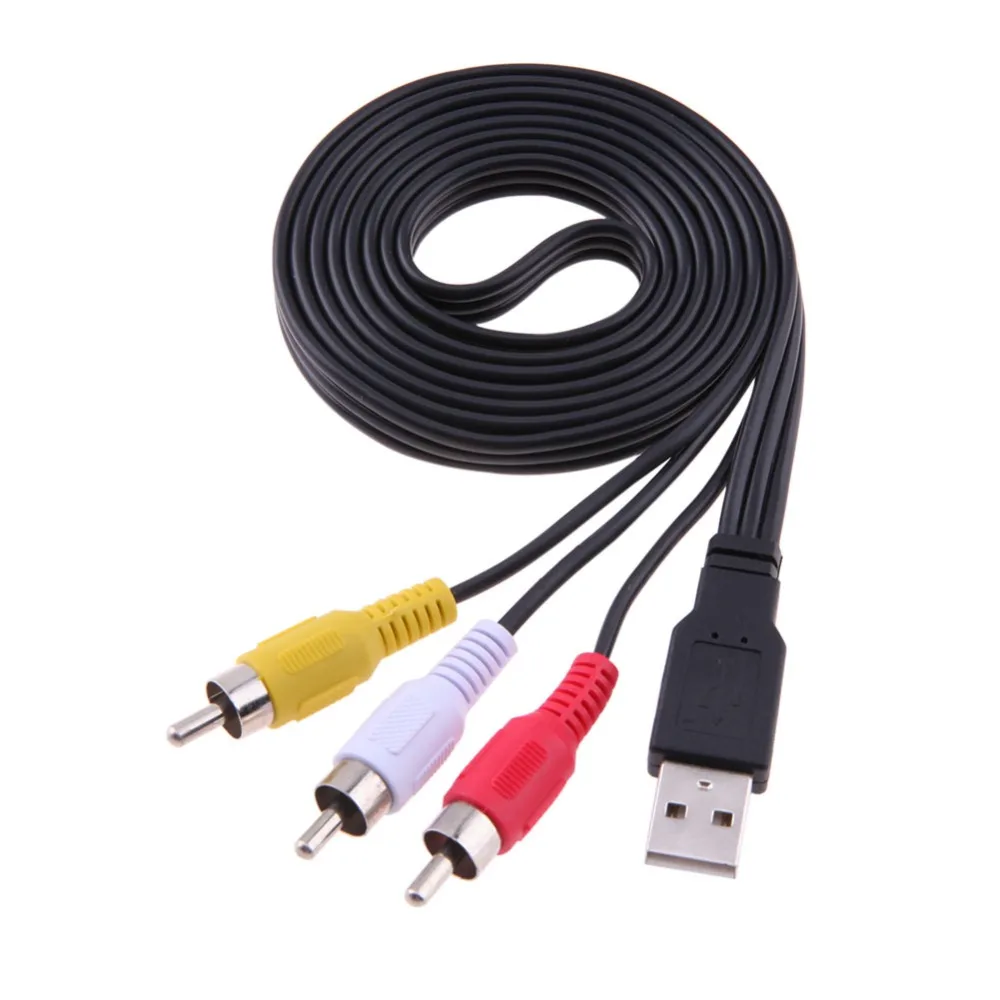 

ALLOYSEED 1.5m/5FT USB Male A to 3 RCA Male AV A/V Cable Adapter USB to RCA Audio Video Converter Cable Cord Wire For HDTV HD TV