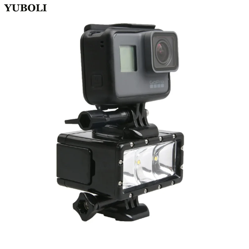 Подводный светодиодный светильник для дайвинга Go Pro 30 м(2 аккумулятора Hero4) для GoPro Hero 5 3+ 4 4S XiaoMi yi 4K 4k plus SJCAM sj4000