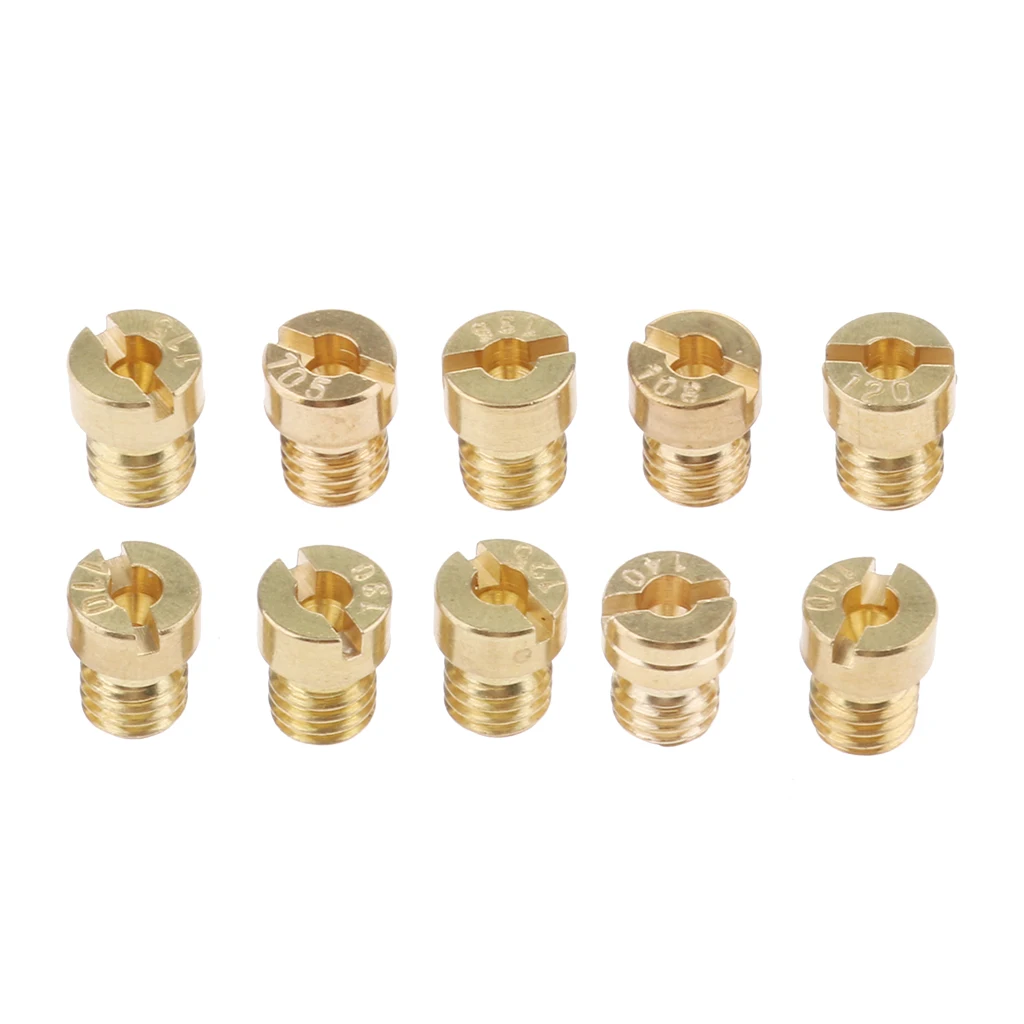 10 Pcs M5 Thread Motorcycle Main Jet Kit Carburetor 100-140 10 Size Injector Nozzle for GY6 125cc-150cc Dropshipping