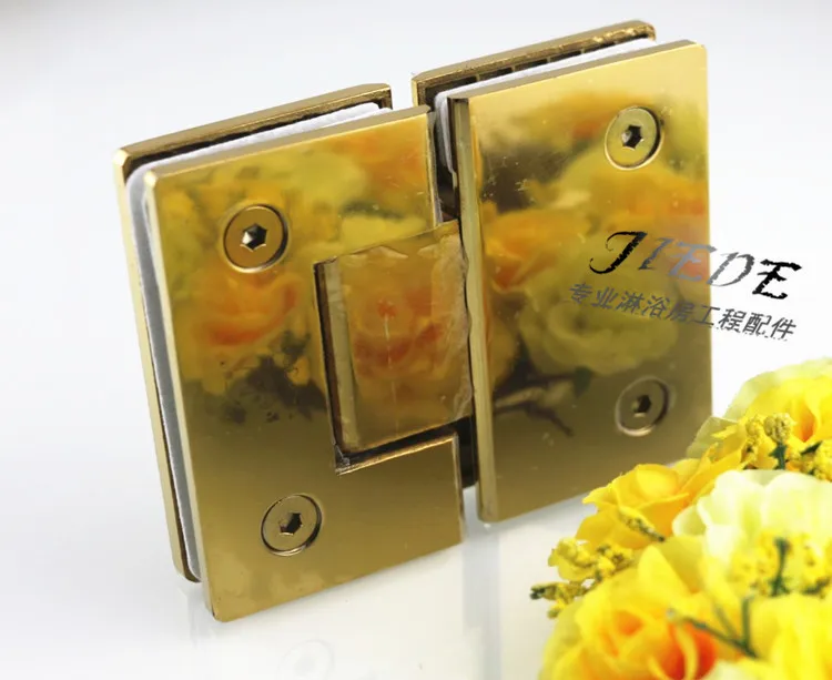 Титановый золотой 304 нержавеющая сталь стеклянный дверной шарнир зажим для