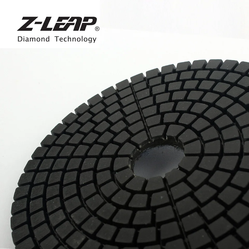Z-LEAP " 7 шт./компл. Алмазный Полировочный диск колодки мокрые Применение бетона Гранит Мраморный шлифовальный диск 100 мм Гибкая полимерная Связка с абразивным кругом