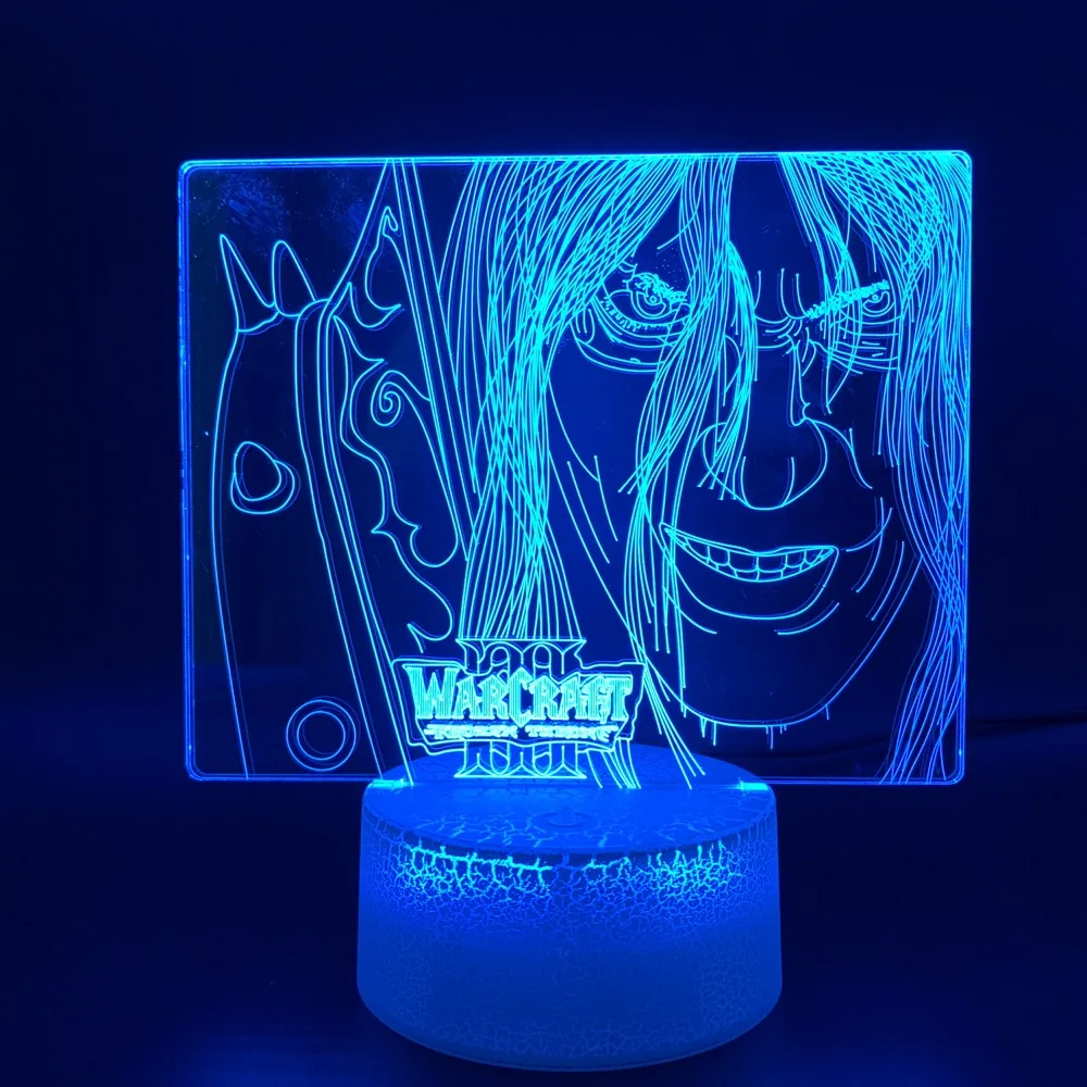 3d оптический светодиодный Ночной светильник, Usb World of Warcraft, декоративная детская комната, подарок на день рождения, Wow Sylvanas Windrunner, 3d лампа - Испускаемый цвет: war3