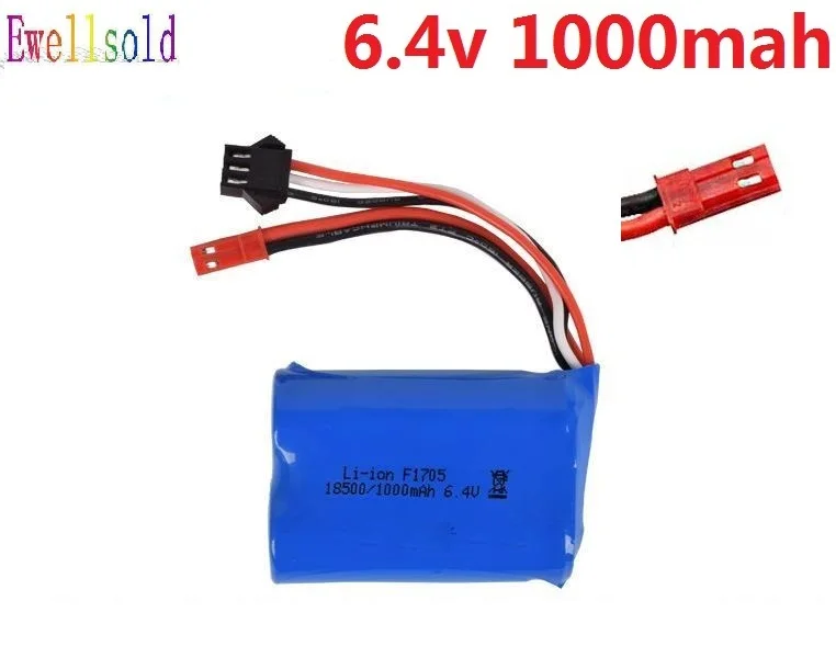 Ewellsold wltoys rc автозапчасти 6,4 V 320mah 500mah 750mah 800mah 1000mah li-po аккумулятор