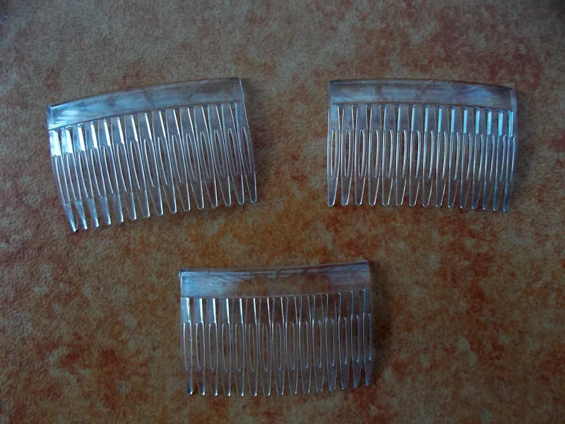

Free shipping high quality strong and thick white transparent wedding veil plastic comb for DIY hair accessories 7cmx4.5cm