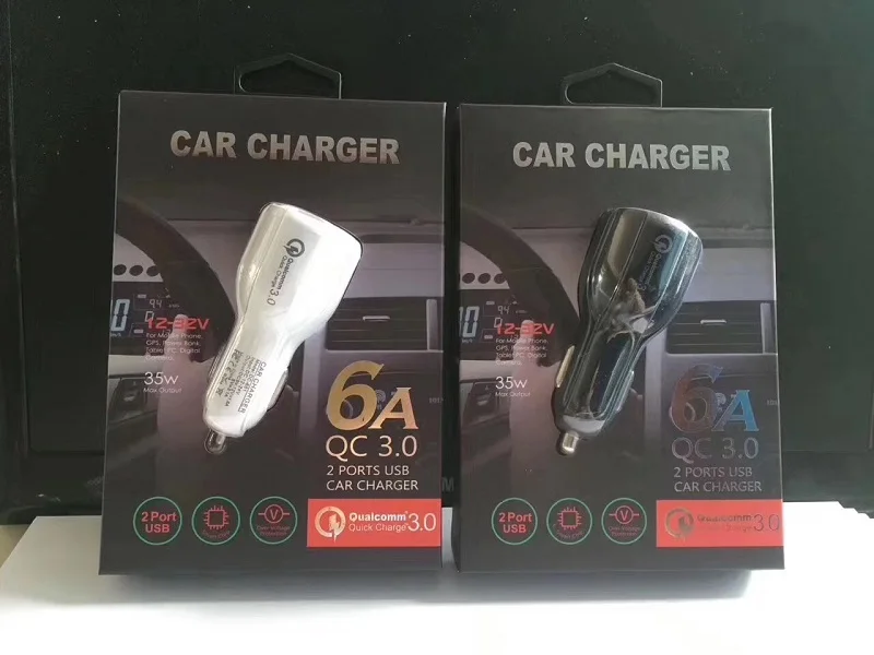 Автомобиль USB Зарядное устройство Quick Charge 3 0 Мобильный телефон 2 Порты и разъёмы