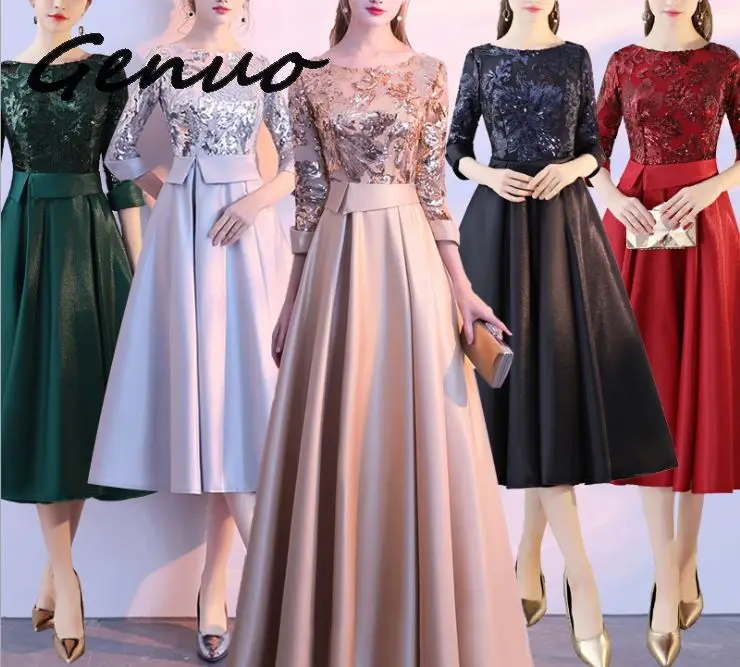 Женское длинное вечернее платье с блестками золотистое ТРАПЕЦИЕВИДНОЕ ПЛАТЬЕ