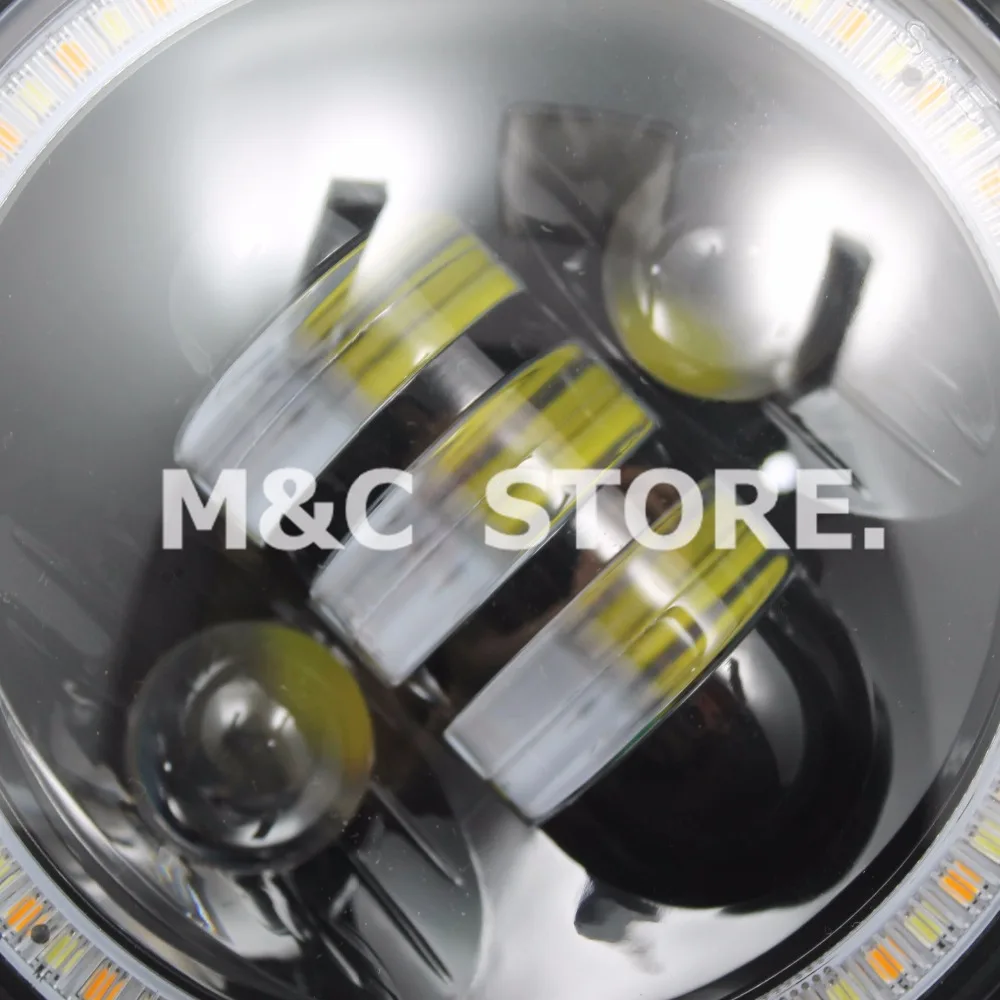 

1Pcs 5.75 Inch 50W 5000lm Motorcycle Hi Lo Beam LED Headlight with Angel Eyes for Harley