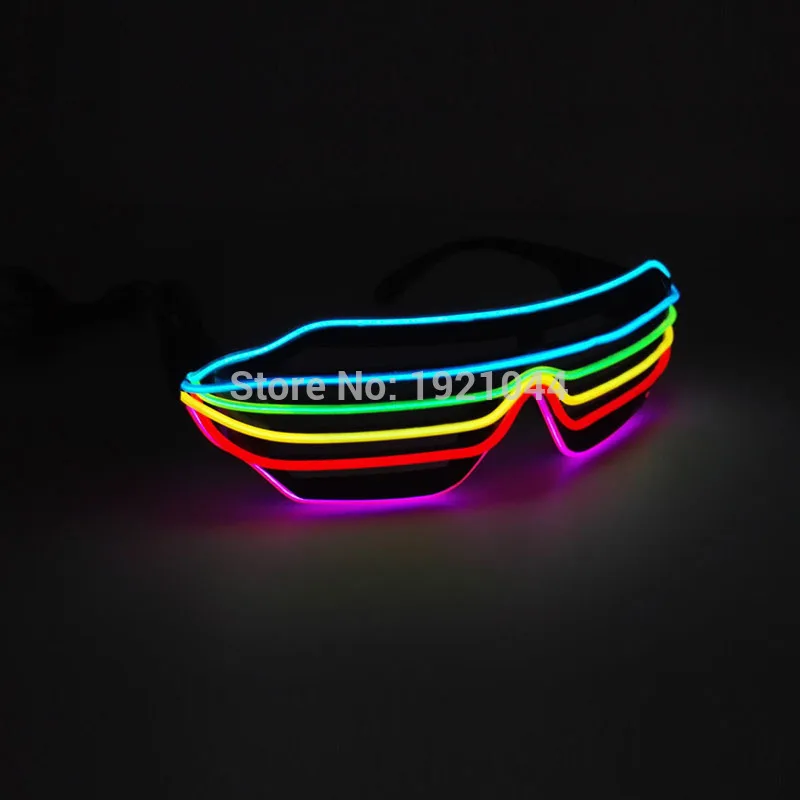 10 Цвета мигающий EL провода Led очки световой вечерние светильник ing красочные светящиеся подарок для Dj яркое светильник вечерние украшения - Цвет: six colors glasses