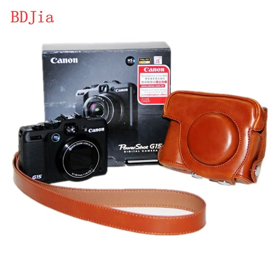 Чехол сумка из искусственной кожи для камеры Canon G16 G15 с плечевым ремнем 3 вида