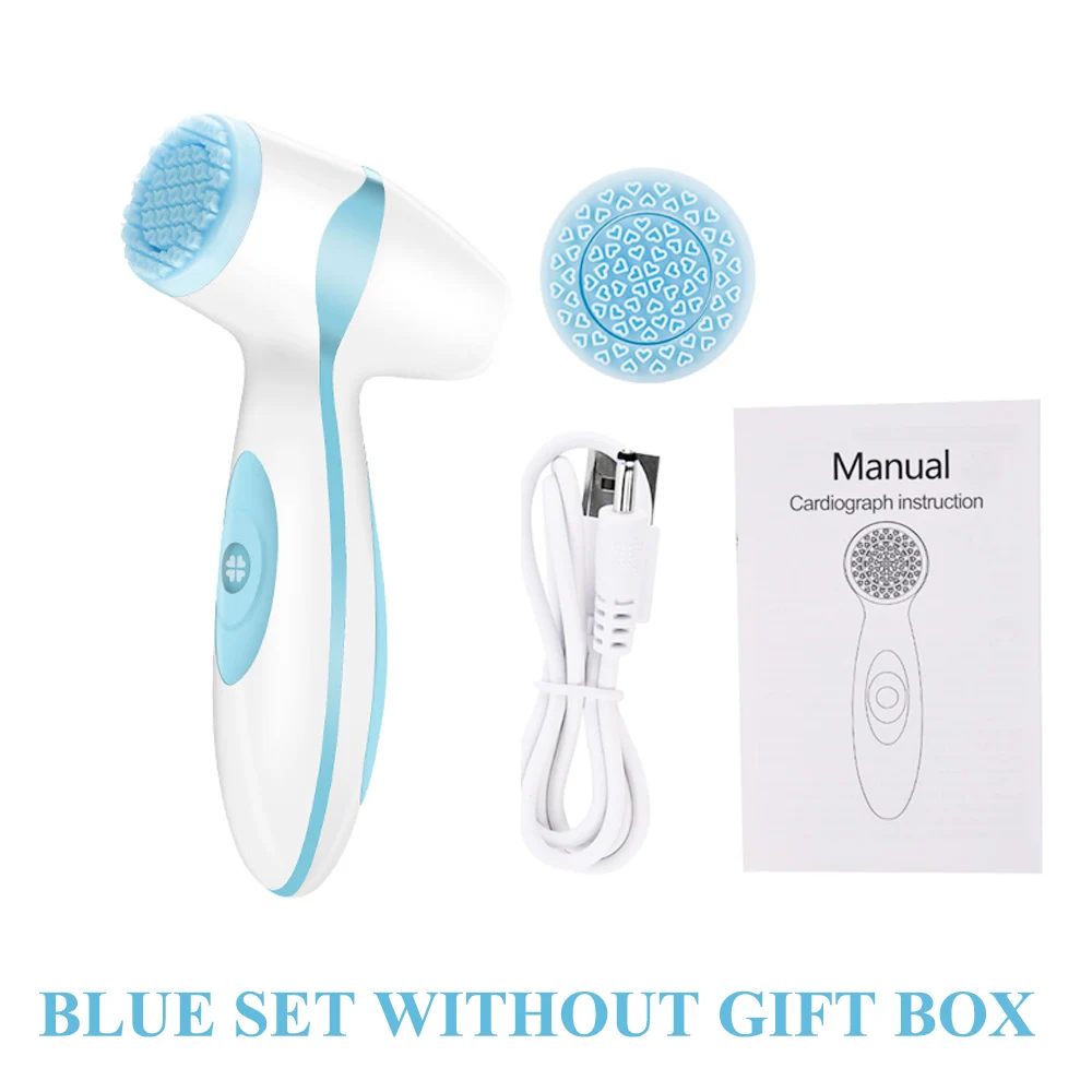 BLUE WITHOUT BOX Dropshipping Link For Vip Electric Facial Cleansing Brush Sonic Pore Cleaner Nu Galvanic Spa Skin Care Massager Face lift - Цвет: BLUE WITHOUT BOX