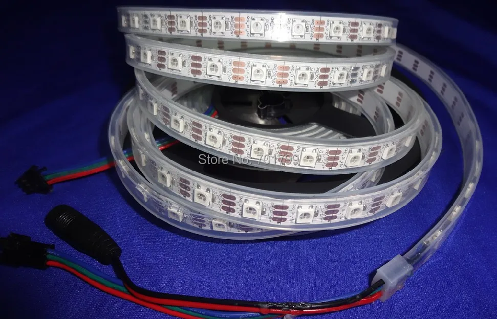 4 м DC5V WS2812B led pixel srip IP68 60 шт. WS2812B/m с пикселей белый PCB в силиконовой трубке только